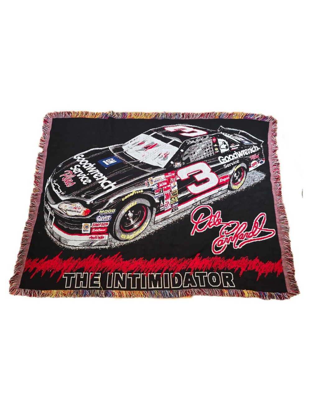 Vintage Dale Earnhardt The Intimidator #3 NASCAR Throw Blanket Tapestry 57×44"